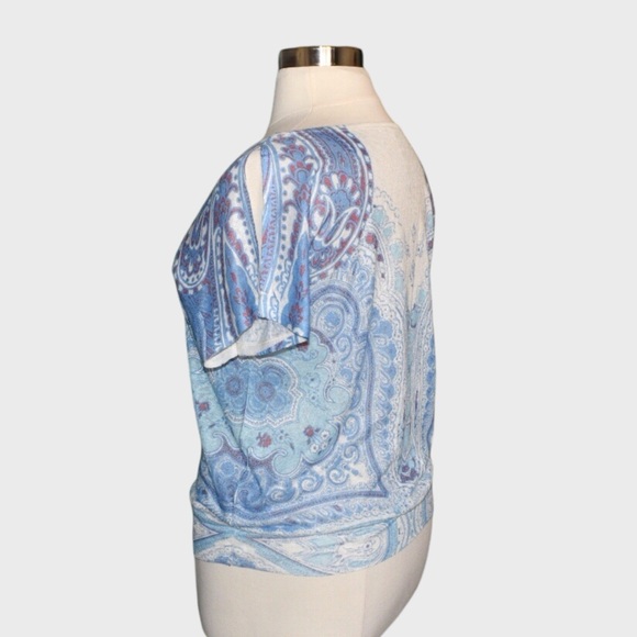 Seven7 Cold Shoulders Mosaic Print Top - Picture 4 of 5